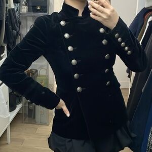 black velvet Theory double breasted blazer